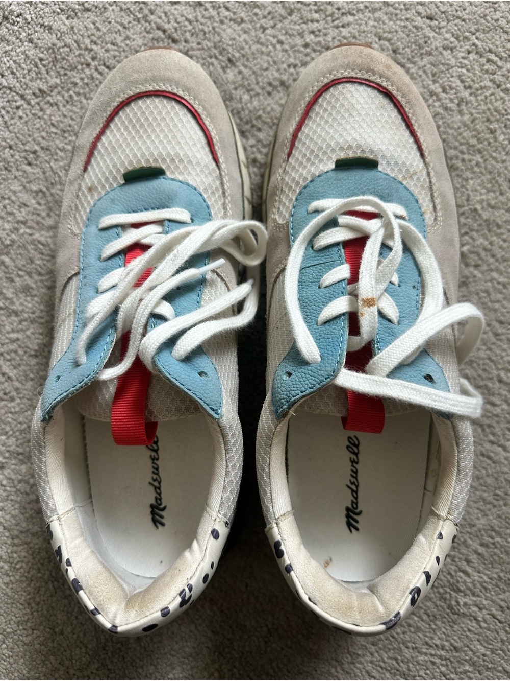 Madewell Cream Sneakers with Blue, Green & Red Accents - Picture 5 of 7